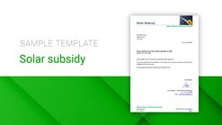 solar subsidy sample template