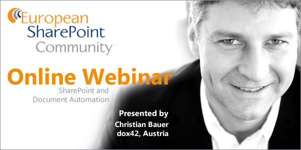 SharePoint and Document Automation ESPC Webinar SharePoint and Document Automation with dox42