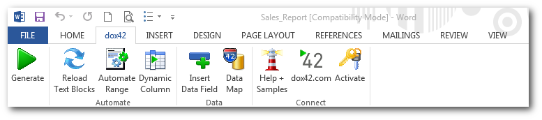 dox42 Word Add-In - Design templates, automate Word