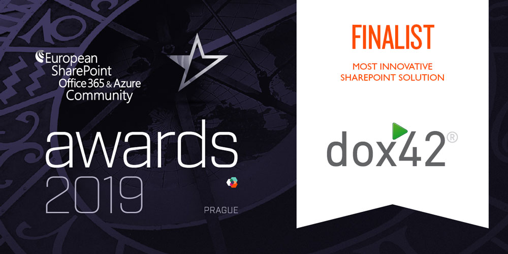 dox42 is a finalist at the European SharePoint, Office 365 & Azure Community Awards!