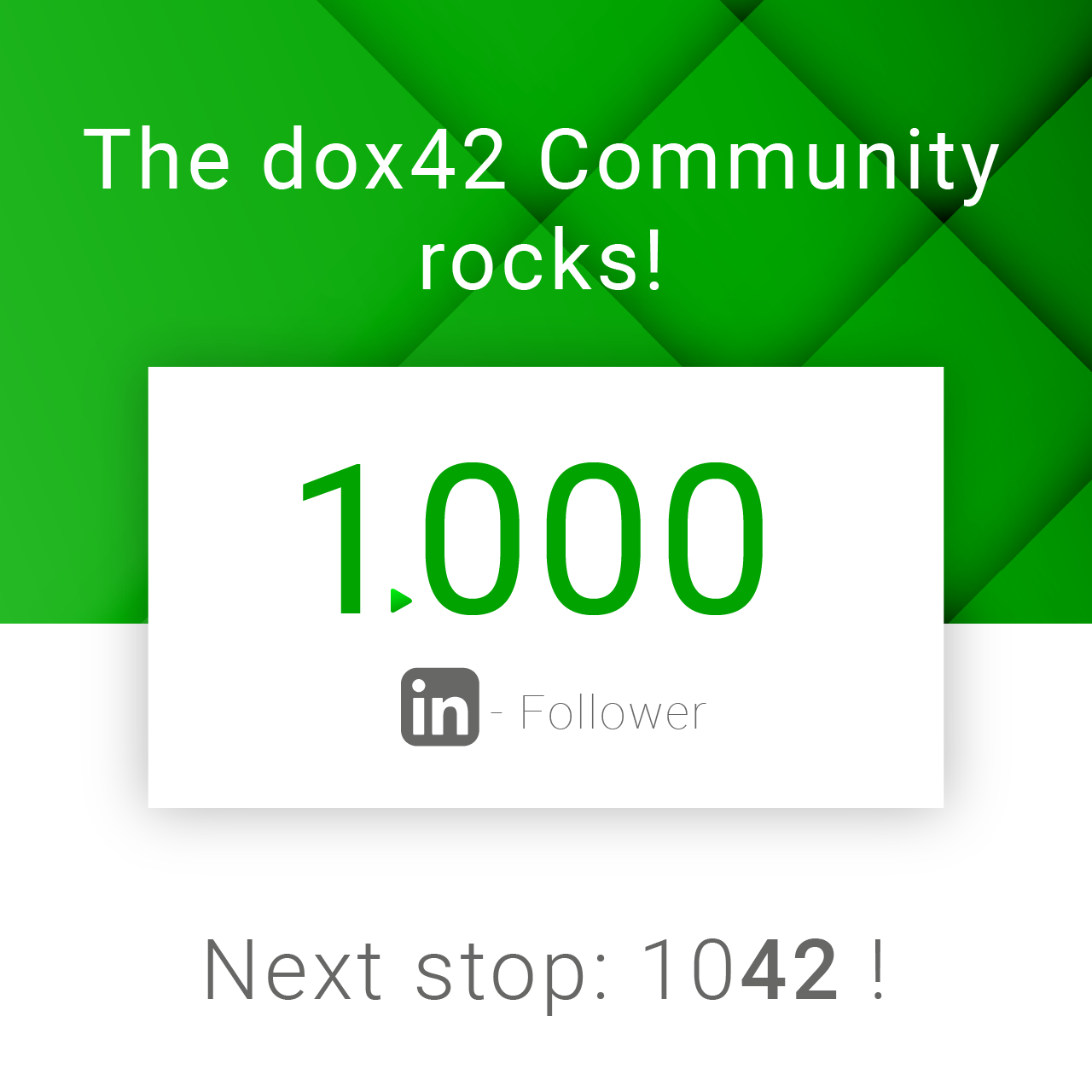 Thanks for 1.000 Followers on LinkedIn!