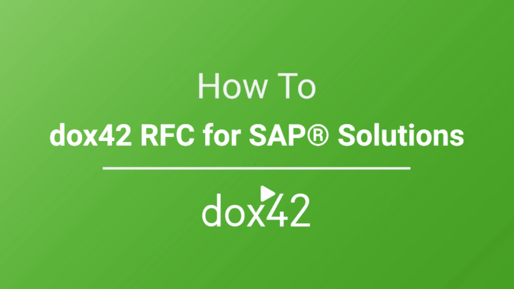 Getting started with dox42 RFC for SAP