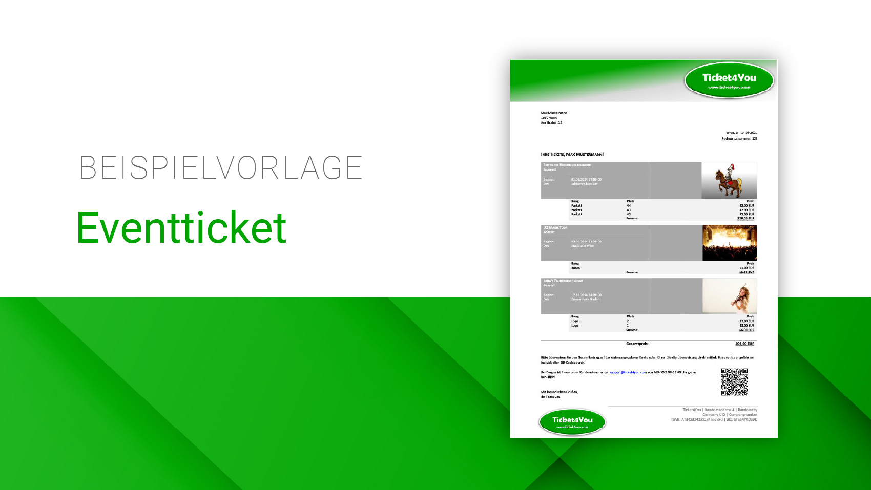 Eventticket Beispielvorlage