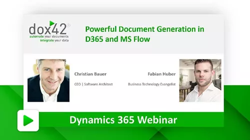 Watch the Recording now! "Document Generation in D365 and MS Flow"