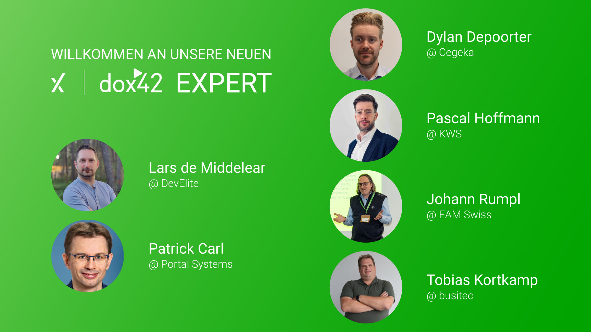 Wow! Sechs neue dox42 Experts. Willkommen in der Community!