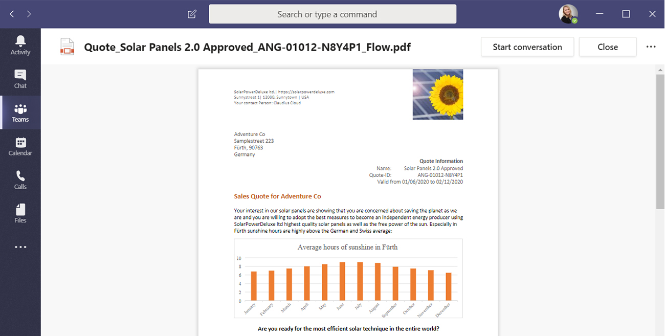 Store documents to Microsoft Teams automatically