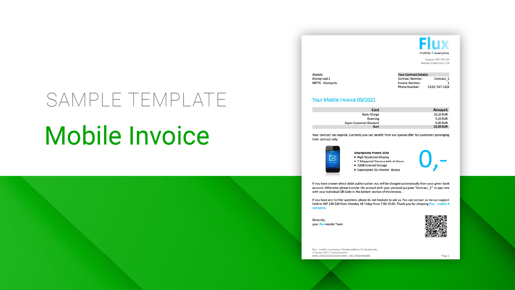 mobile invoice sample template