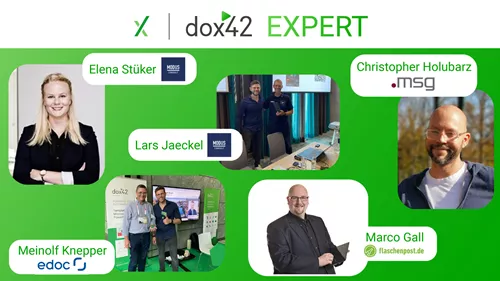 Lernen Sie unsere neuen dox42 Experts kennen Lernen Sie unsere neuen dox42 Experts kennen