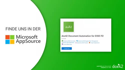 dox42 Document Automation für D365 FO dox42 Document Automation für D365 FO