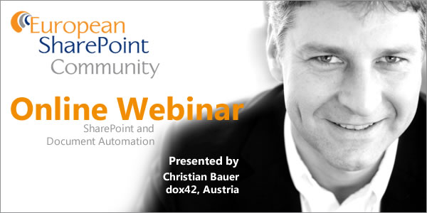 European SharePoint Conference - Webinar with dox42 CEO Christian Bauer