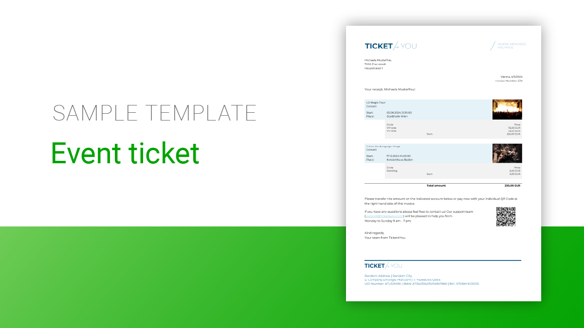 Event ticket  |  Level: Advanced