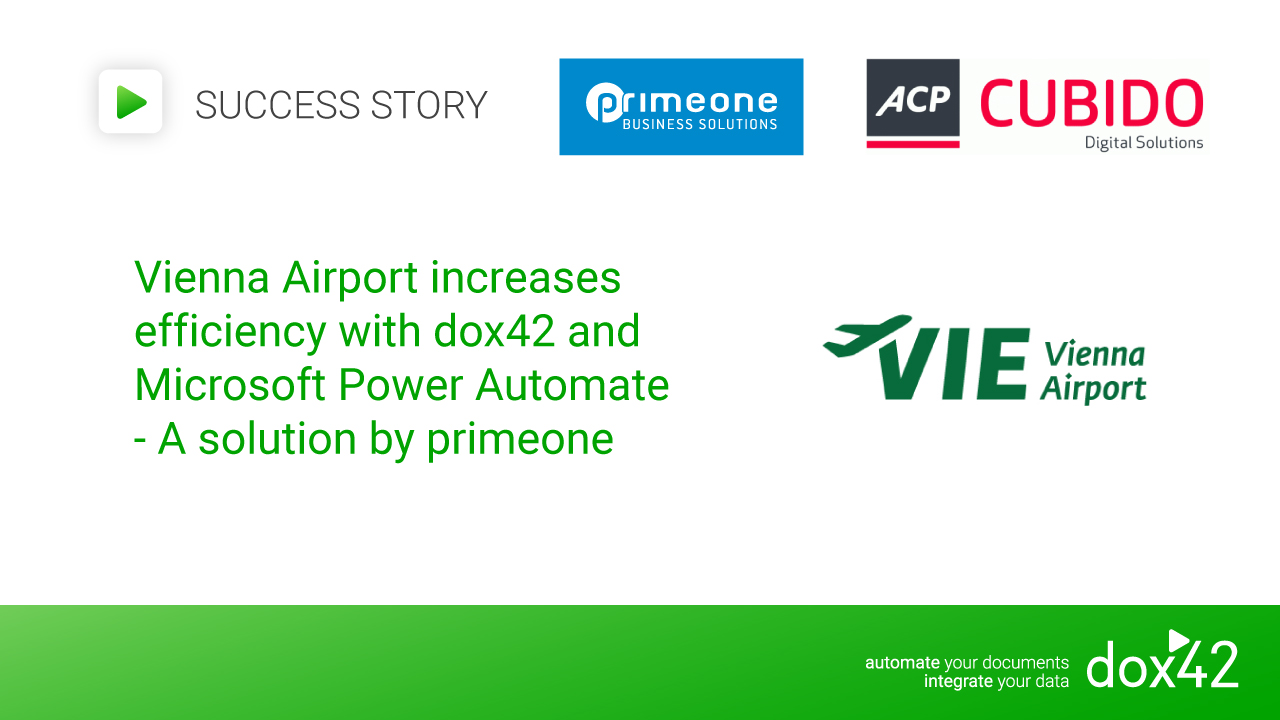 Vienna Airport increases efficiency with dox42 and Microsoft Power Automate - A solution by primeone