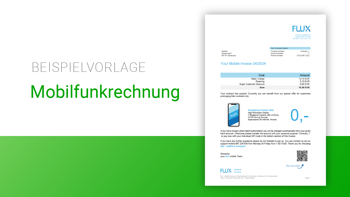 Mobilfunkrechnung  |  Level: Fortgeschritten