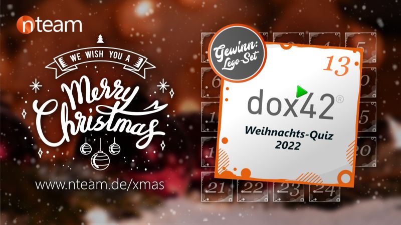 13th Advent calendar door! dox42 Christmas quiz 2022 in the nteam advent calendar