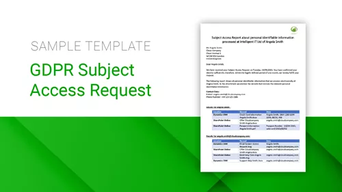 Automate the GDPR Subject Access Request| Sample Template
