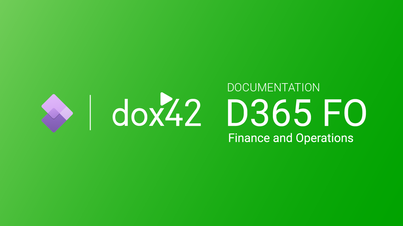 dox42 D365 FO Dokumentation