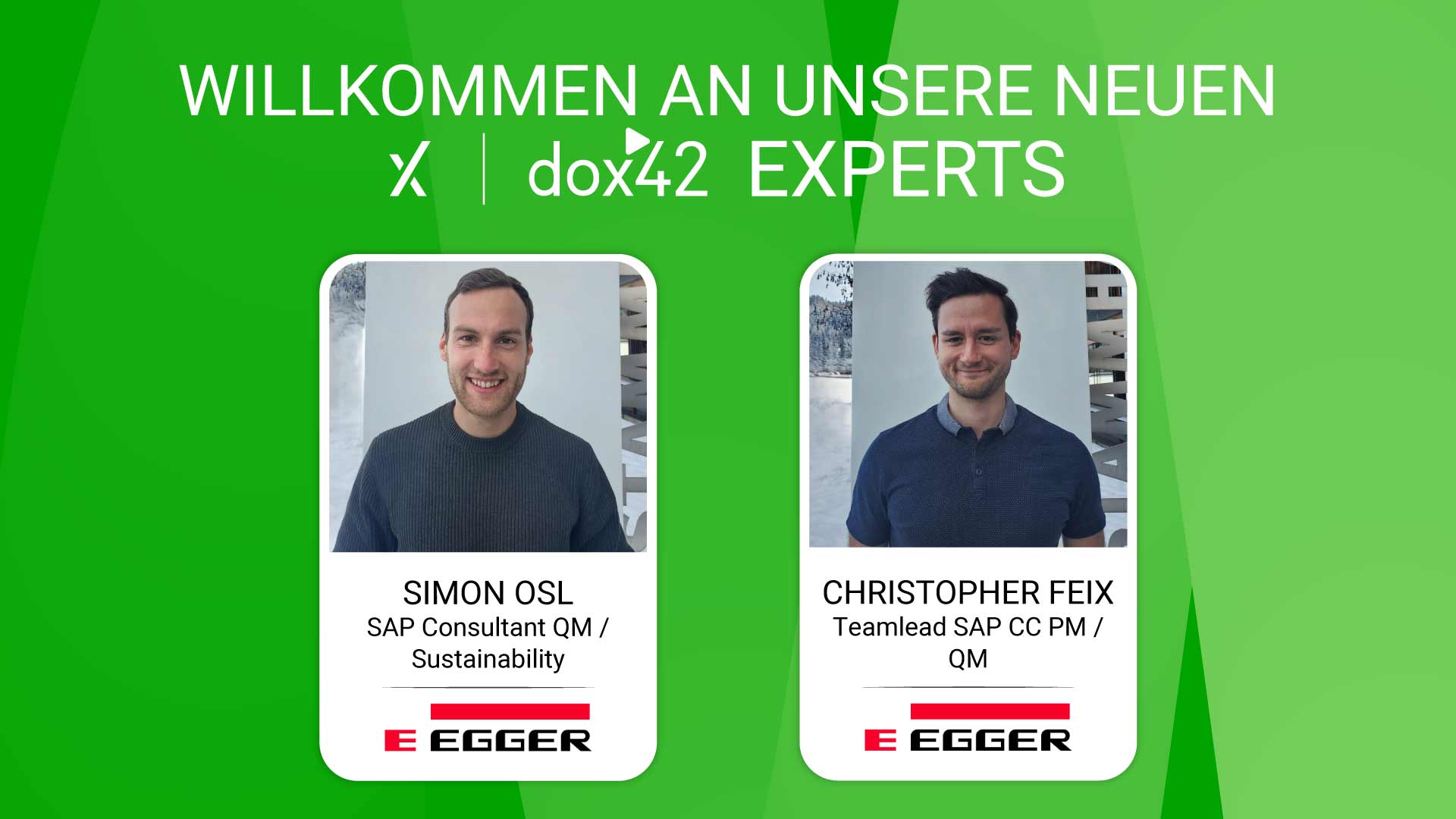Zwei neue dox42 Experts bei EGGER Holz