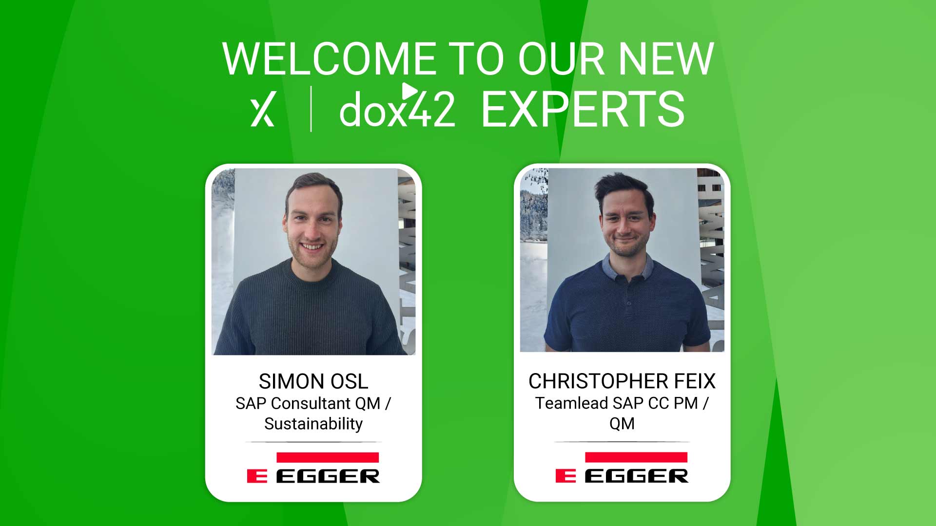 Two New dox42 Experts at EGGER Holz