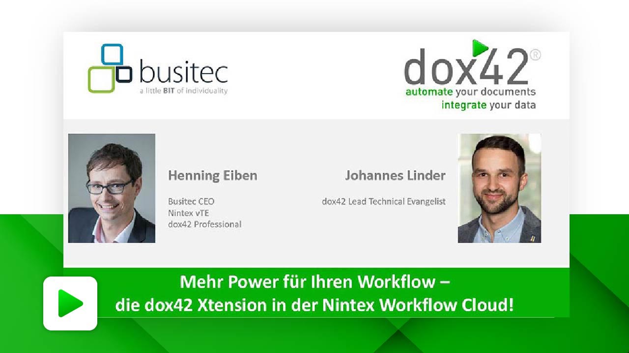 Mehr Power für Ihren Workflow – die dox42 Xtension in der Nintex Workflow Cloud!