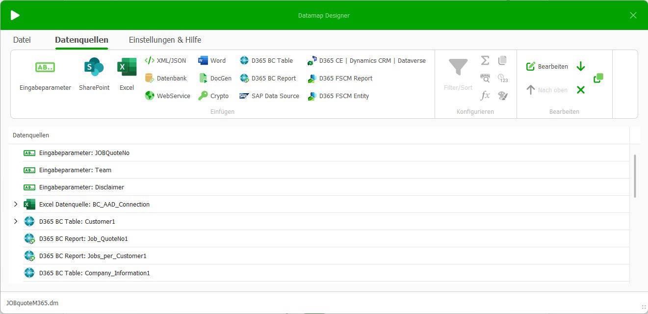 Dynamics 365 Business Central Table und Report Daten integrieren