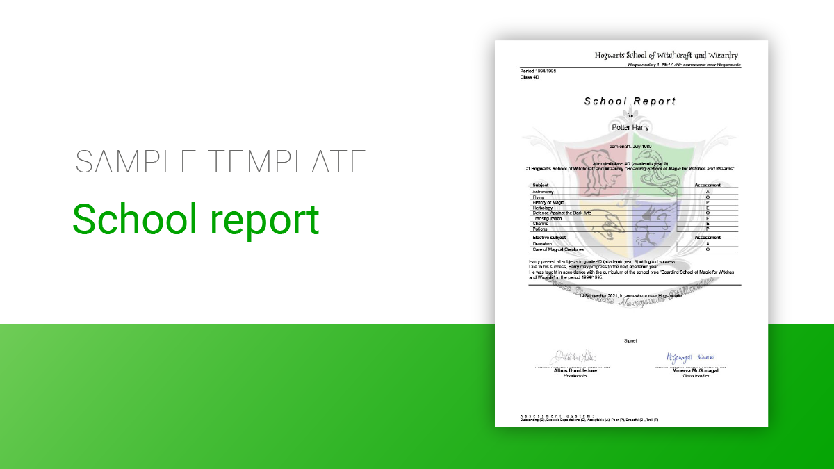 School report  |  Level: Advanced
