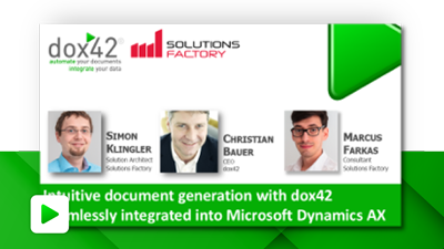 Intuitive document generation with dox42 integrated in MS Dynamics AX
