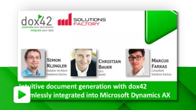 Intuitive document generation with dox42 integrated in MS Dynamics AX