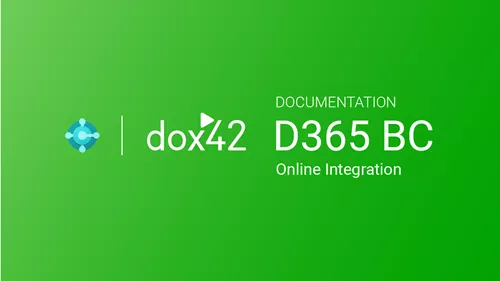 dox42 D365 BC Online Dokumentation