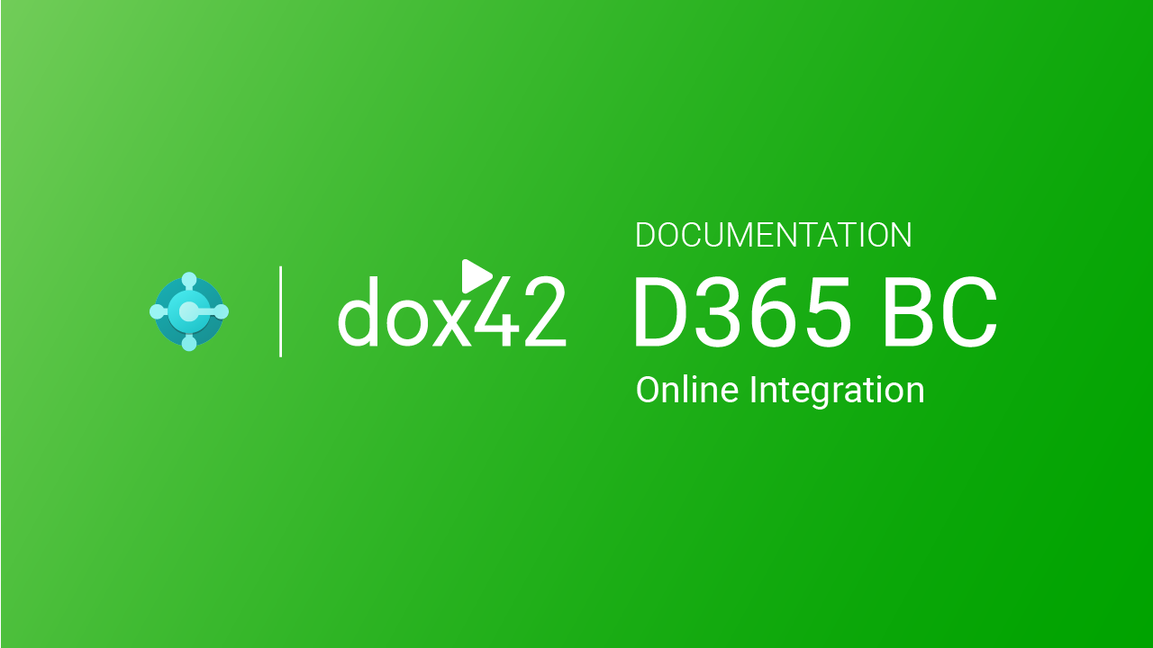 dox42 D365 BC Online Dokumentation
