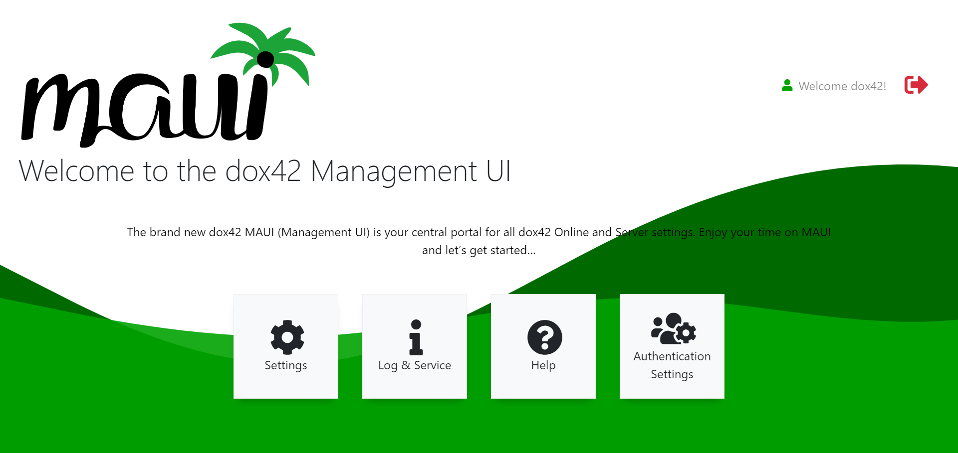 The dox42 Management UI is the central portal for all your dox42 Online settings