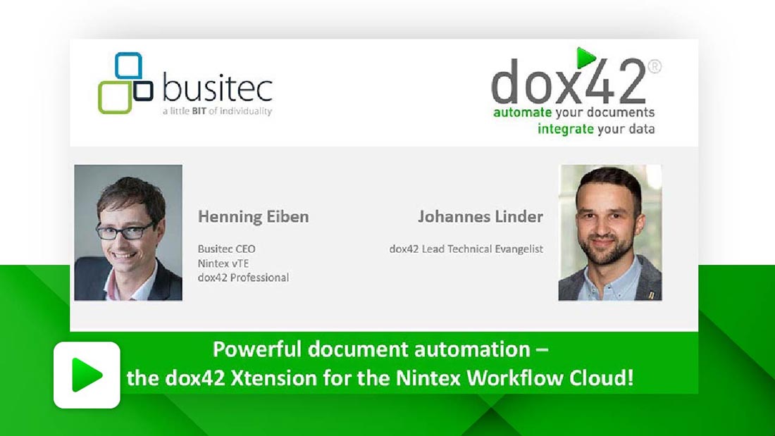 Powerful document automation – the dox42 Xtension for the Nintex Workflow Cloud!