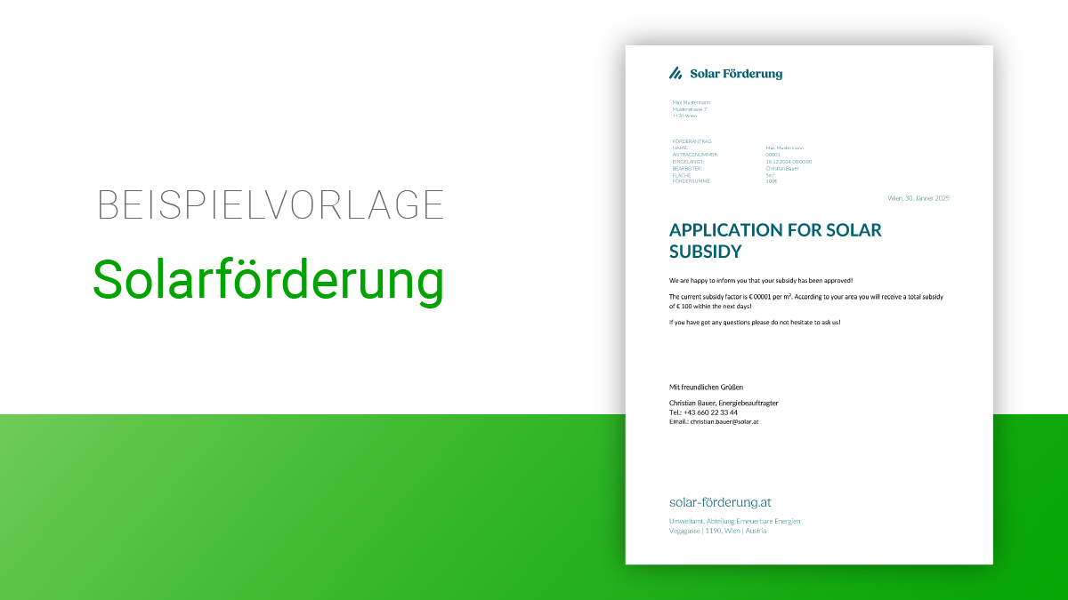 Solarförderung  |  Level: Fortgeschritten
