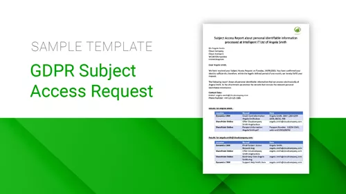 GDPR Subject Access Request  |  Level: Advanced GDPR Subject Access Request  |  Level: Advanced