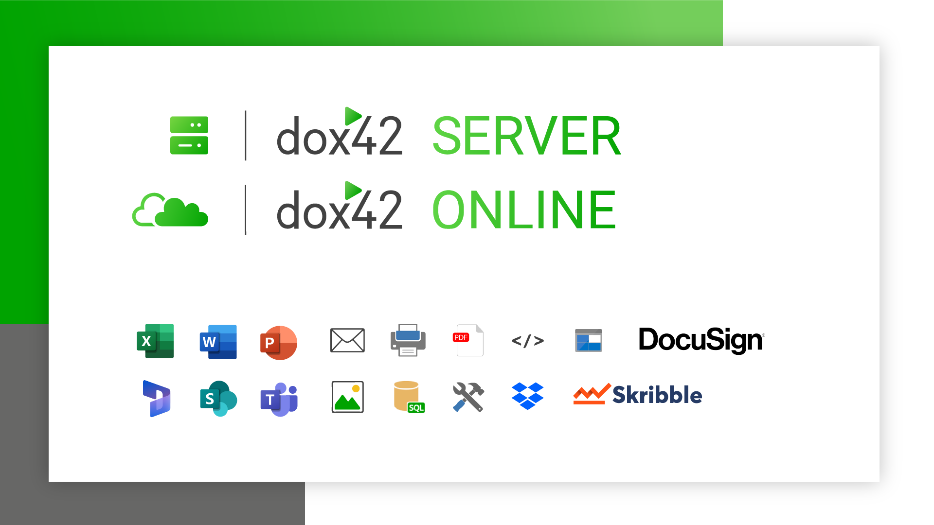 Alle dox42 Server Funktionen in der Cloud