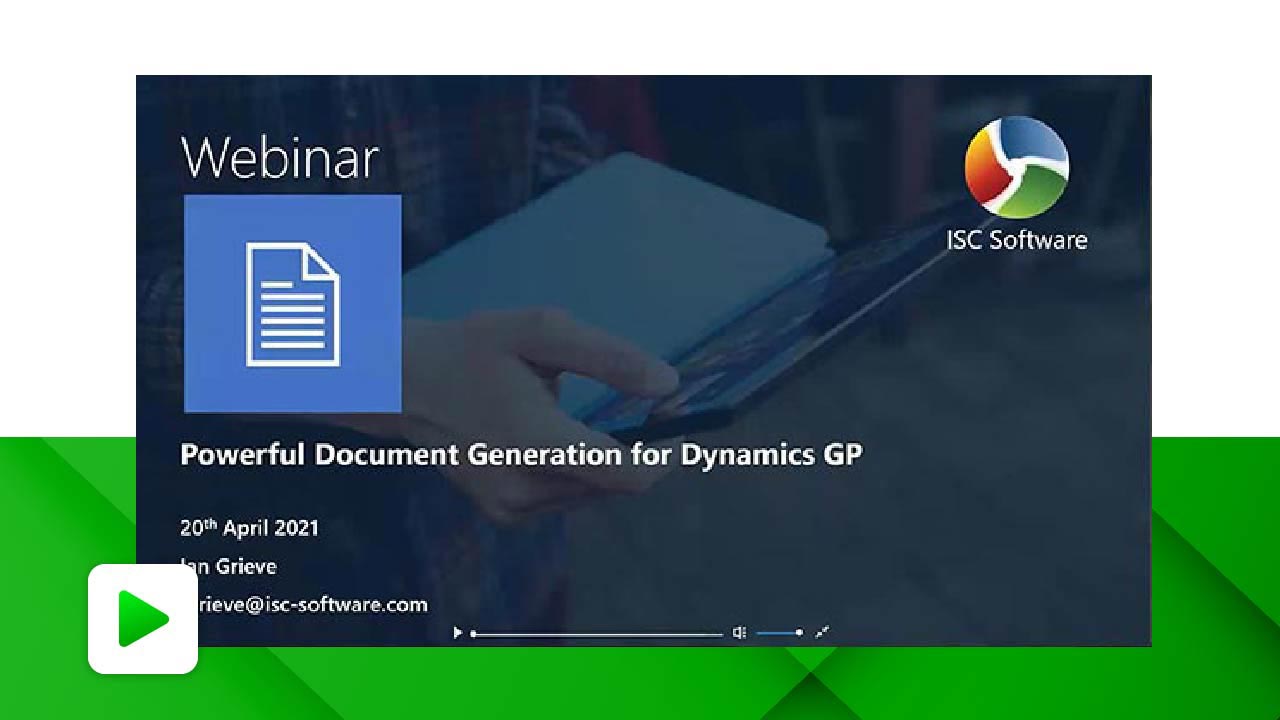 Did you miss the webinar?  Watch "Powerful document generation for Dynamics GP" now!