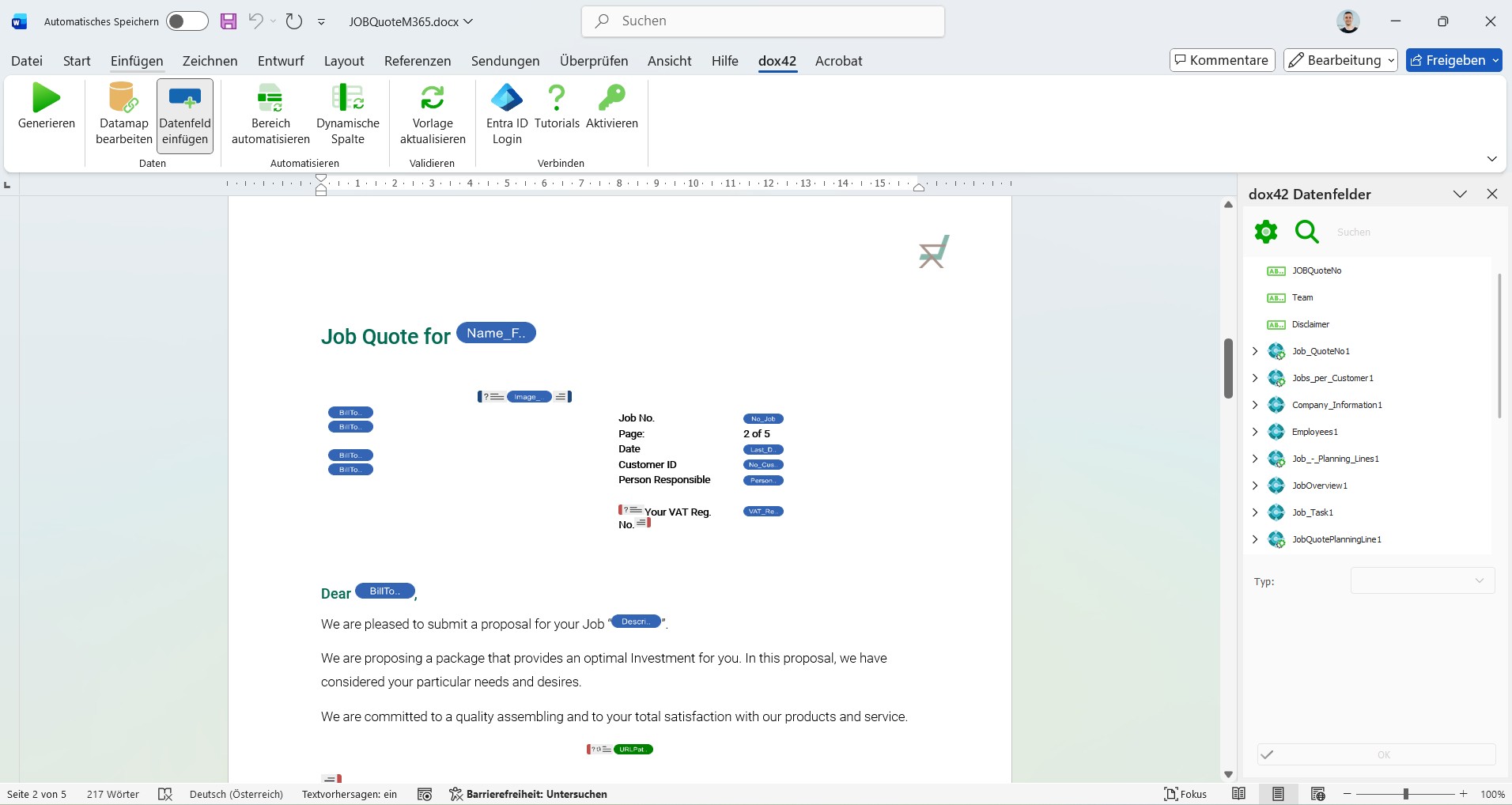 Vorlagen Design in Microsoft Office
