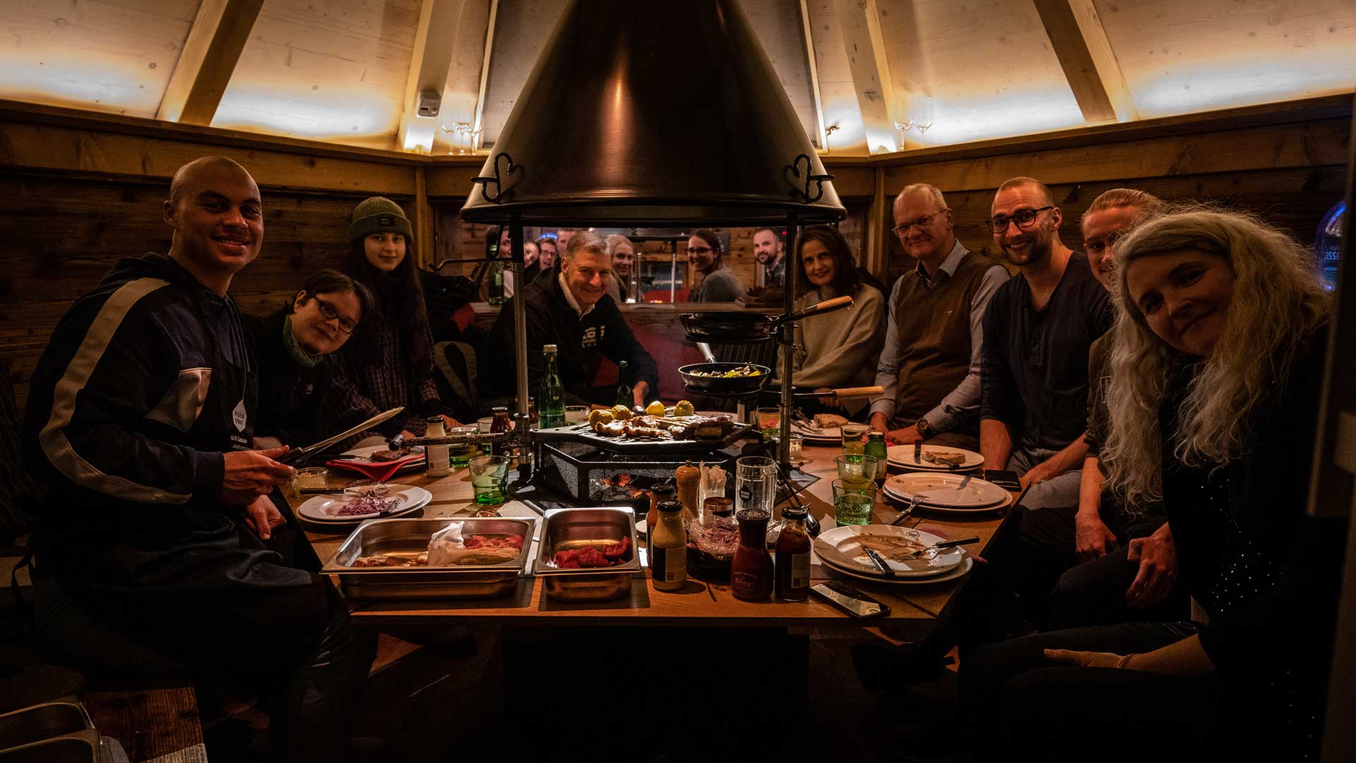 Company trip to a fire village