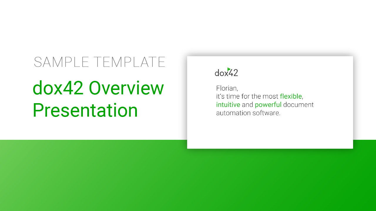 dox42 Overview Presentation  |  Level: First-time user