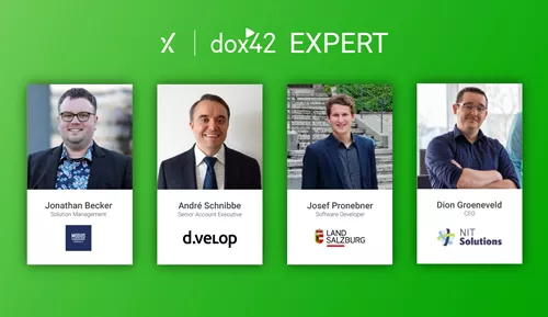 Herzlich Willkommen an unsere neuen dox42 Experten Herzlich Willkommen an unsere neuen dox42 Experten