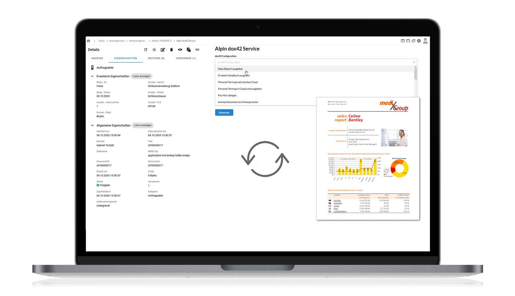 Use various output options for your document automation