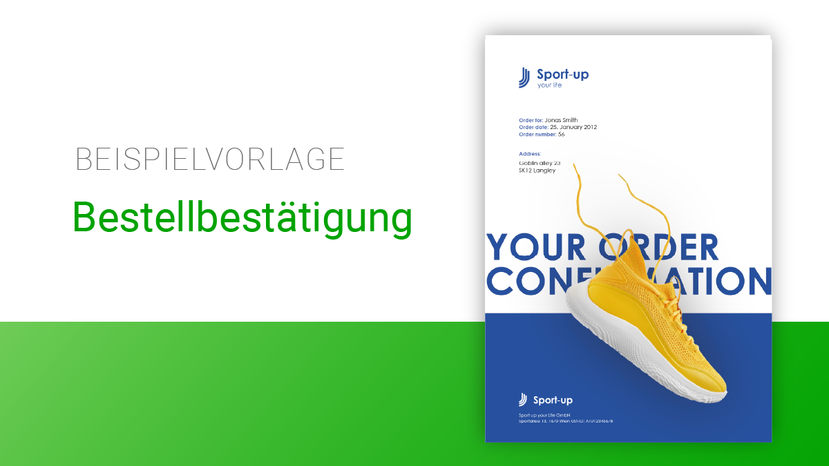 Bestellbestätigung  |  Level: Einsteiger