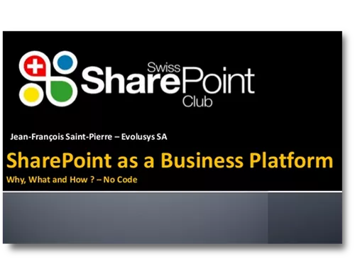 SharePoint as a Business Platform Why, What and How? – No Code