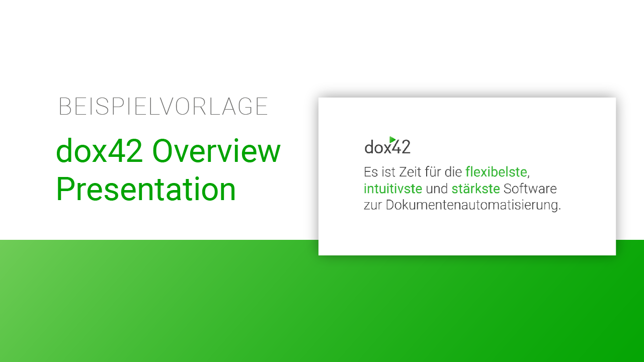 dox42 Overview Präsentation  |  Level: Einsteiger